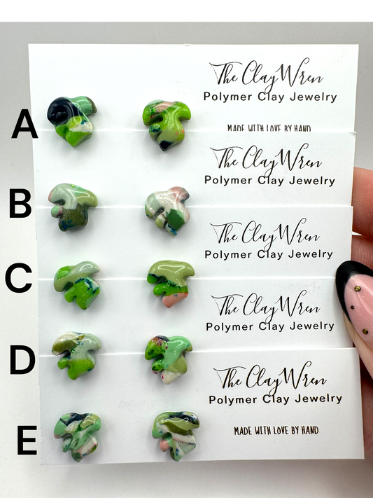 Botanical Mini Monstera Studs