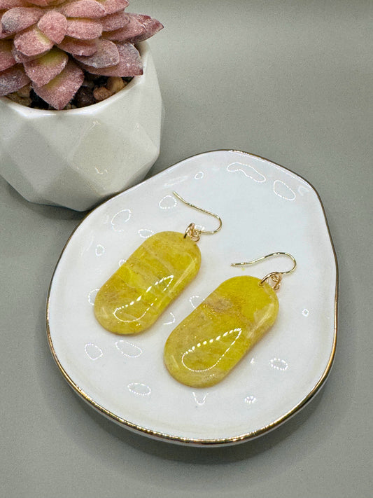 Faux stone Yellow Dangles