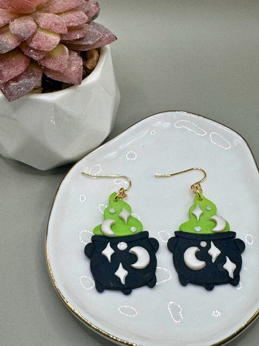 Large Cauldron Dangles Green