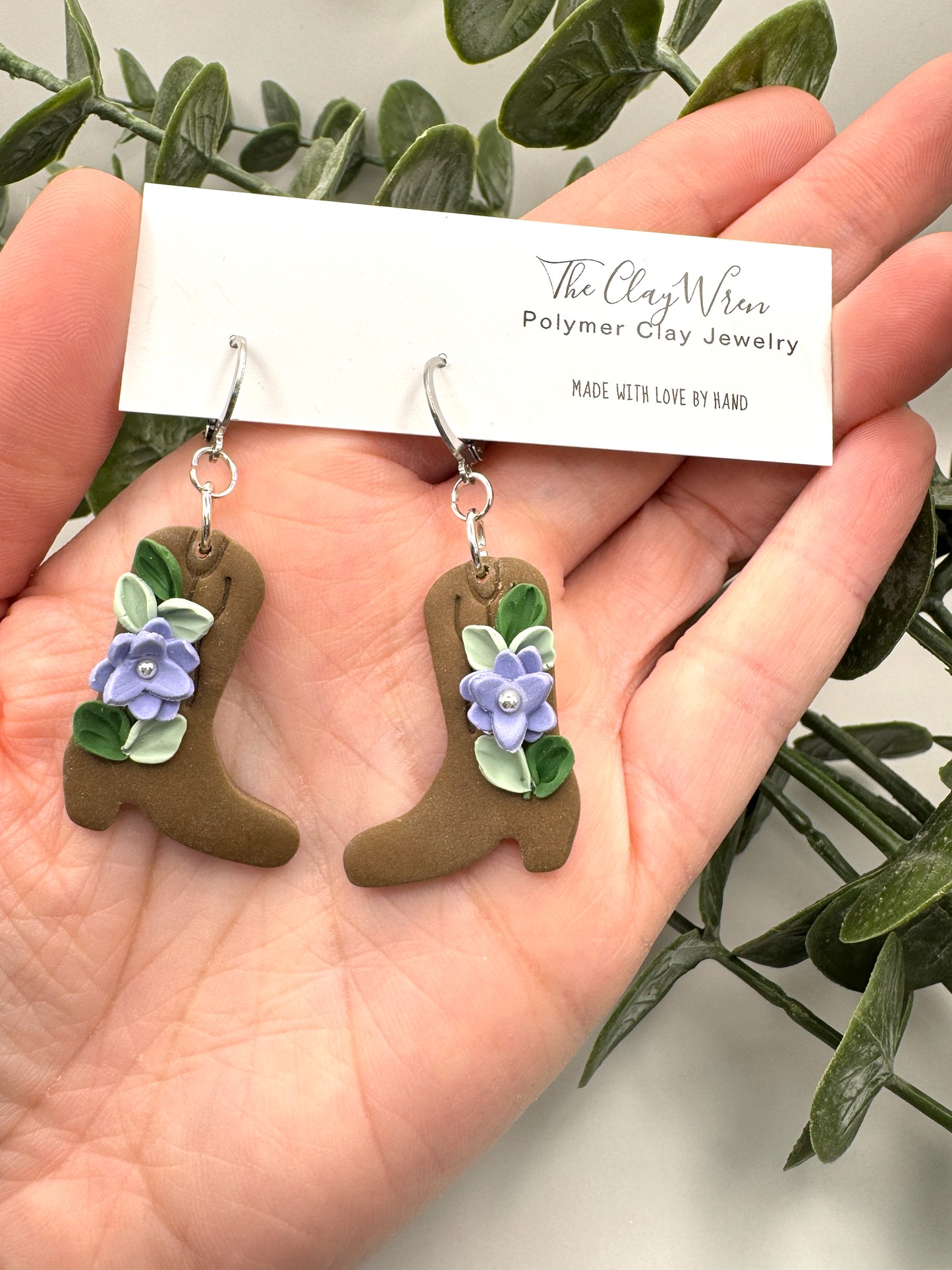 Cowgirl Boots- Violet Flowers