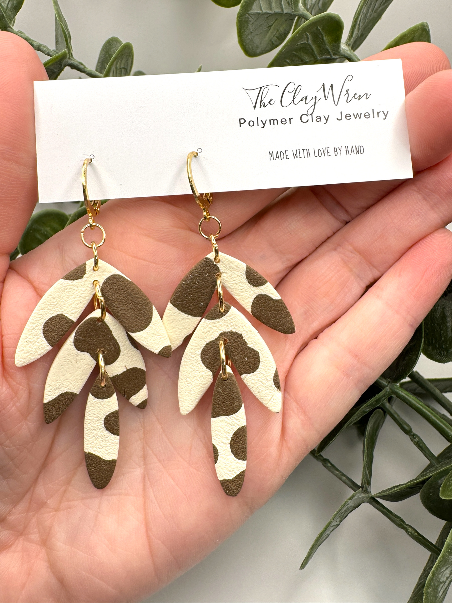 Cow Print Tiered Dangles