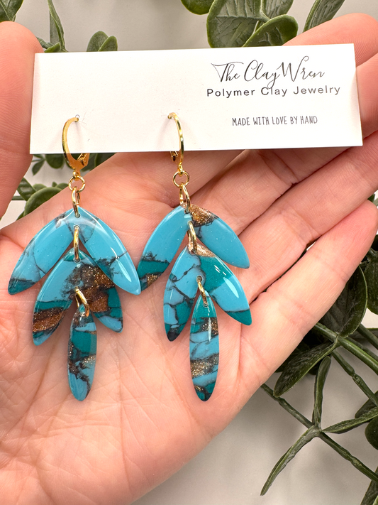 Tiered Faux Turquoise Dangles