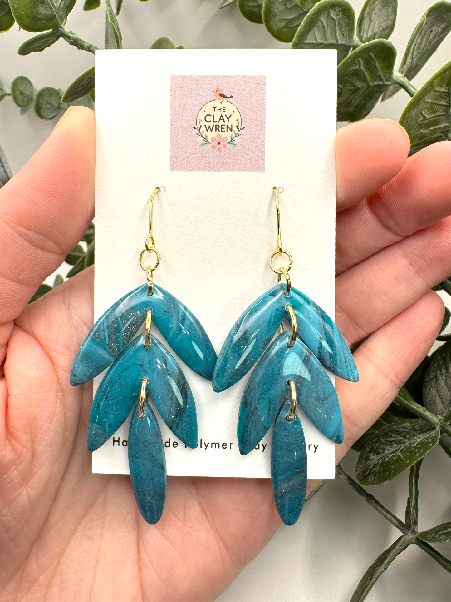 Tiered Faux Turquoise Dangles