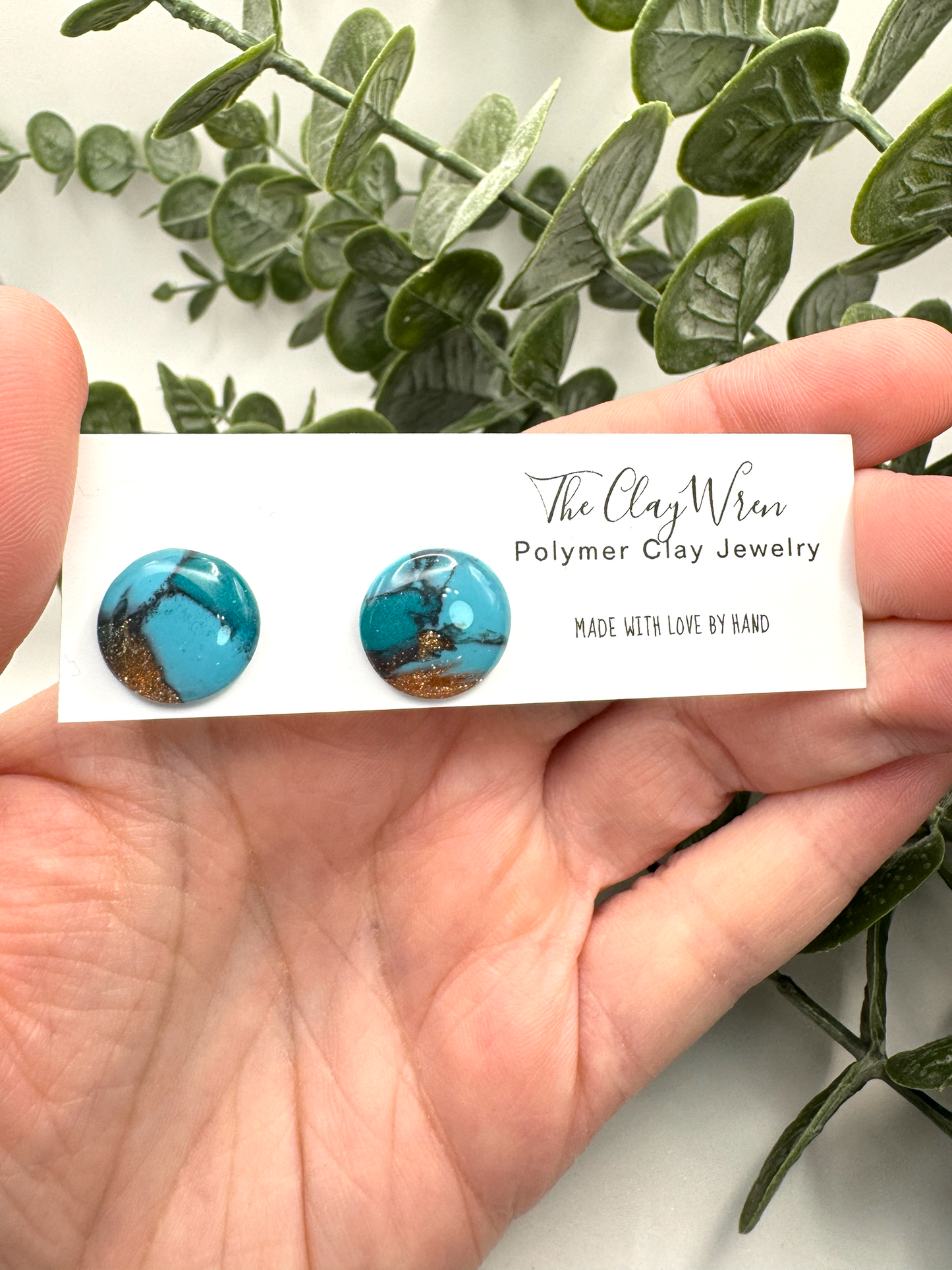 Faux PC Turquoise Studs