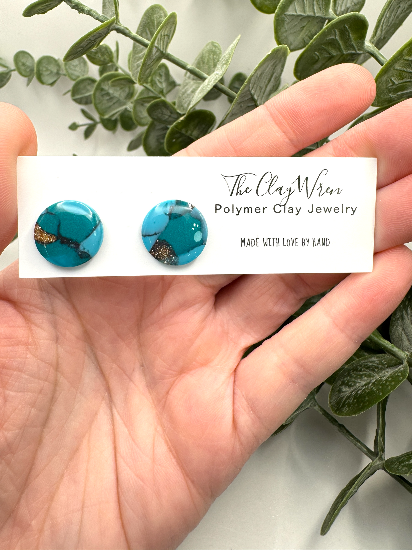 Faux PC Turquoise Studs